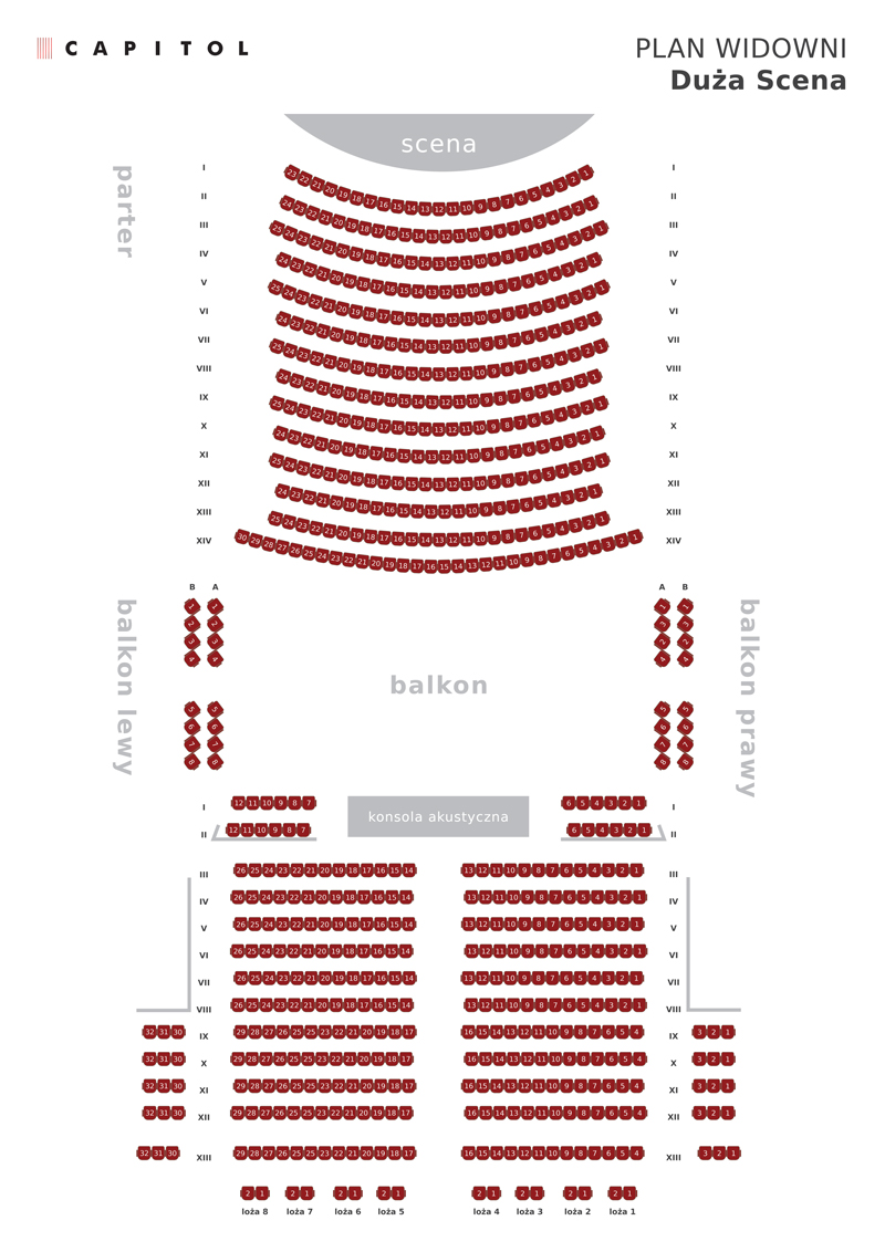 Plan widowni Dużej Sceny