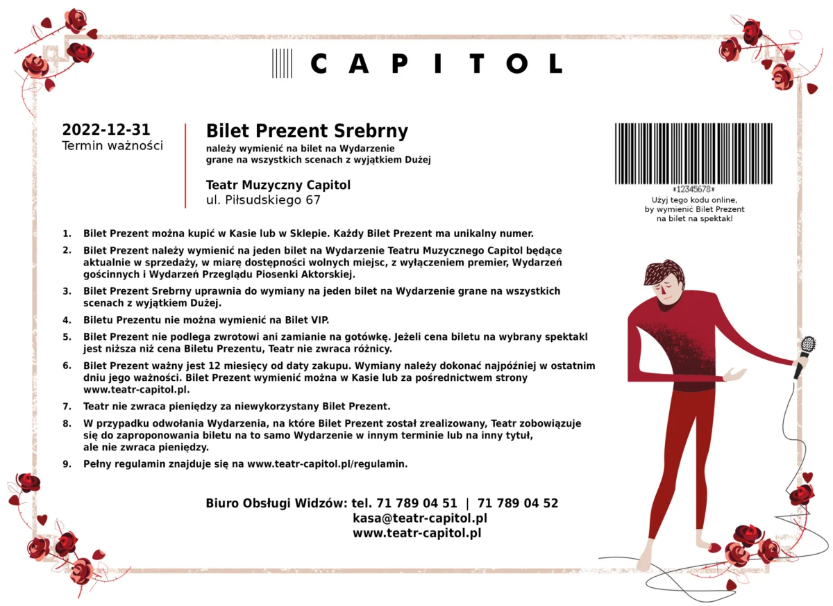 Przykładowy Bilet Prezent Srebrny